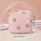 Sanitary Napkin Storage Bag Creative Minimalist Cartoon Print Portable Toilet Paper Organizer for Travel Bathroom and Purse, BlueBear