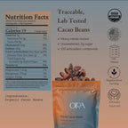 ORA Whole Cacao Beans, 10oz - Organic, Ethical, Regenerative, Heavy Metals Tested, Unsweetened