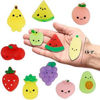 Cllayees 24 Pcs Squishy Toys, Fruits Mochi Squishies, Mini Kawaii Stress Relief Toys Party Favors for Kids Adults Birthday Gifts Classroom Prizes