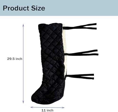 Winter Warm Cast Sock, Thick Fleece Foot Cast Cover - Below the Knee Cast Toe Boot Cover, Foot Warmer for Broken Foot, for Fractured Foot Leg Ankle Joints Protective Accessories, Black