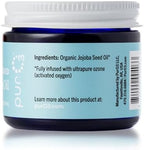 PurO3 Ozonated Jojoba Oil – Pure, Natural, Organic Skincare for Face & Body – Oxygenated Healing Lotion, Moisturizer & Beauty Cream in a Glass Jar – O3 Therapy Salve, 2 oz