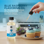 Dolce Flav Blue Raspberry Extract – 2 Ounce Oil-Soluble Kosher, Sugar-Free, Concentrated Blue Raspberry Flavoring for Baking, Chocolates & Desserts, Includes Measured Dropper