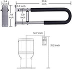 Handicap Grab Bars Rails 23.6 Inch Toilet Handrails Bathroom Safety Bar Hand Support Rail Handicapped Handrail Accessories for Seniors Elderly (24inch)