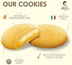 Grisbi Lemon Shortbread by Pasticceria Matilde Vicenzi, Sweet Lemon Cream Filled Patisserie Pastry Cookie, All-Natural, Kosher Dairy, Made in Italy, 4.76oz (135g) Box, 4-Pack