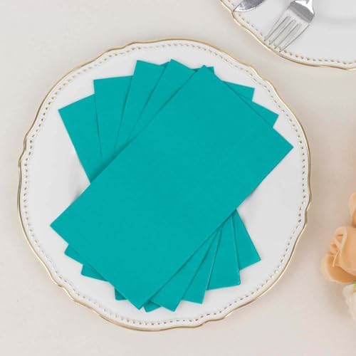 Efavormart 50 Pack | 2 Ply Soft Turquoise Dinner Party Paper Napkins, Wedding Reception Cocktail Beverage Napkins