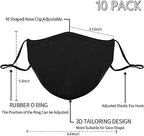 Black Reusable Breathable Cloth Face Protection，Adjustable Washable Male and Women Fashion Face Protection Cover