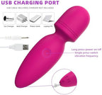 Mini Massager Tools,Small Waterproof Cordless Handheld Massager with 10 Vibration Modes, Personal Handheld Massager for Back（Rose Red）