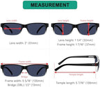 Eyekepper Spring Hinges Vintage Reading Glasses Men with Case Grey Lens Sunshine Readers