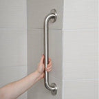 Amazon Basics Bathroom Handicap Safety Grab Bar, 18 Inch Length, 1.25 Inch Diameter, Holds up to 500LBs, ADA Compliant, Stainless Steel