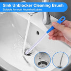 Yuanchu 4 Pack Flexible Drain Cleaning Brush, Sink Pipe Cleaners Drain Clog Remover Tool with Nylon Bristles Rust-Resistant Sink Unblocker Tool for Toilet Kitchen Shower Sewer Tub