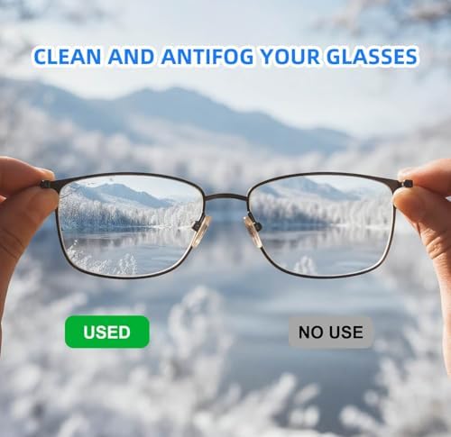 Anti-Fog Wipes for Glasses – Eye Glasses Cleaner Wipes, 100 Pack, Individually Wrapped, Pre-Moistened, Quick-Dry, Scratch-Free for Goggles, Camera, Watch, Lens, Laptop, Phone Screens