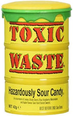 TOXIC WASTE - Hazardously Sour Candy - Apple, Watermelon, Lemon, Blue Raspberry, & Black Cherry Flavors - Original Yellow Drums - 3-Pack