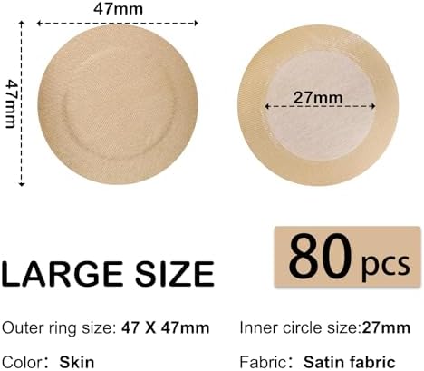 ANAMPION Nipple Covers for Men，80Pcs (40 Pairs) Mens Nipple Cover Hider for Running, Marathon, Gym, Surfing.Central Non-Adhesive, Anti-Chafing, Hypoallergenic, No Show Anti-Chafe Nipple Tape.