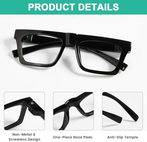 Eyekepper 6 Pack Metalless Screwless Spring Hinges Blue Light Blocking Reading Glasses for Women and Men Computer Readers