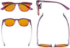 Eyekepper Ladies Blue Light Blocking Reading Glasses with Orange Tinted Filter Lens - Night Sleep Computer Readers Women - Purple-Red Frame +1.25
