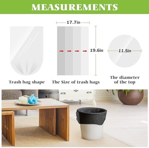 Teivio 4 Gallon 200 Counts Strong Trash Bags Garbage Bags, Bathroom Trash Can Bin Liners, Small Plastic Bags for Home Office Kitchen Kitchen (Black)