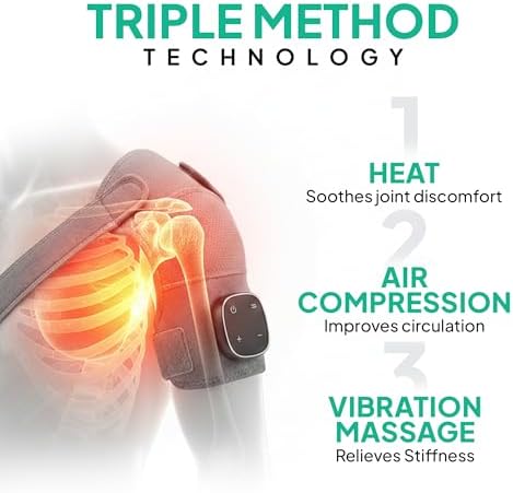 Shoulder Massager – Triple Method – Heat, Massage & Compression for Shoulder Relief