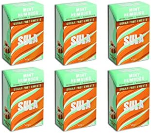 Sula Sugar Free Sweets Mint Humbugs 42g x 6 Packs