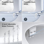 Bidet Attachment for Toilet Seat Sprayer - Non Electric Dual Nozzle with Cold Water - Self Cleaning, Portable Toilets Bathroom Spray for Butt Wash - Easy, Slim, Adjustable Pressure Control Rv Bidets