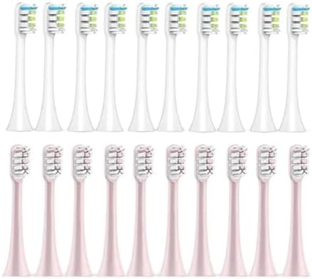 Soft Bristle Replaceable Heads Replacement Brush Head,Compatible for Xiaomi Electric Sonic Toothbrush Soocas X5 X3 X1 X3U(10White 10Pink)
