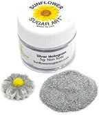 Sunflower Sugar Art Silver Hologram Glitter Cake Dust – Non-Toxic, Shiny Glitter Dust for Wedding Cakes, Backing, Ice Cream, and Decoration– 5g Luxury Cake Accessories for Cake Decoration