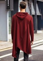 COOFANDY Men's Hooded Poncho Cape Cloak Casual Asymmetric Hem Hoodie Sweatshirts