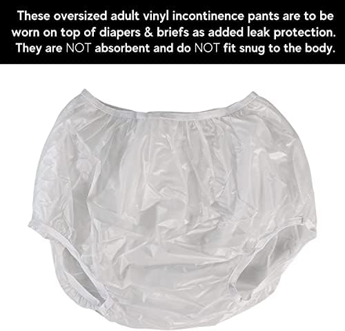Vakly Adult Vinyl Waterproof Pull-On Diaper Cover Incontinence Pants – Oversized Underwear Protection with Added Leak Resistance, Worn Over Diapers or Briefs
