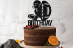 Football Birthday Cake Topper - Rugby Ball Cake Decorations - Football Party Decorations Black