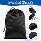 Toy Storage Bags, 6 Pcs Quality Satin Silk Drawstring Pouch Adjustable Microfiber Toy Organizer Bags Gift Bag Foldable Ditty Bag for Women Men Toys Underwear Sunglasses Cosmetic, 3 Sizes (Black)