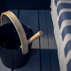 Rento Aluminum/Bamboo Black Sauna Pail