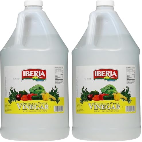 Iberia All Natural Distilled White Vinegar, 1 Gallon - 5% Acidity (Pack of 2)