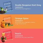 STASH Black Tea Variety Pack – Caffeinated, 6 Boxes of 18-20 Tea Bags Each – Orange Spice, Peach, Double Bergamot Earl Grey, Chai Spice, Super Irish Breakfast & Breakfast in Paris