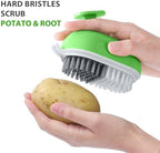 Lumkew Vegetable Brush Scrubber for Food, Drainable Potato Mushroom Scrubber Brushes, Veggie Fruit Washing Scrub Cleaner,1Pcs, Green