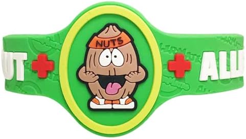 Tree Nut Allergy Adjustable Silicone Medical Bracelet