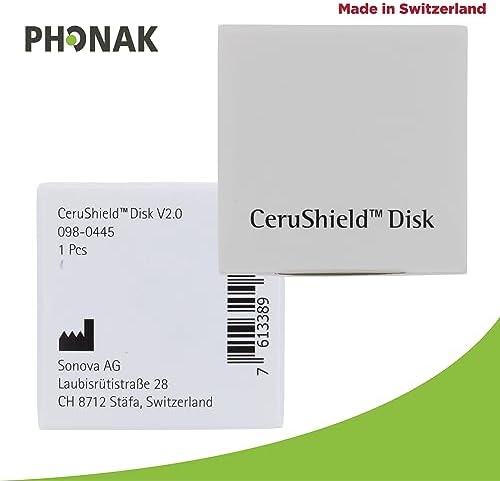 Cerushield Disk v2.0 098-0445, Wax Guards Filters Replacements, Accessories Compatible with Phonak Hearing Aid Audeo Marvel, Paradise, Lumity Hearing Aid only Using SDS 4.0 Receiver-2 pack/16 Filters