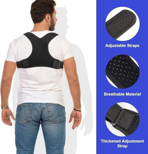 Posture Corrector for Women & Men,Breathable & Adjustable Back Posture Corrector,Invisible Upper Back Brace Support and Providing Pain Relief from Neck, Back and Shoulder,Pain Relief from Bad Posture(Large)