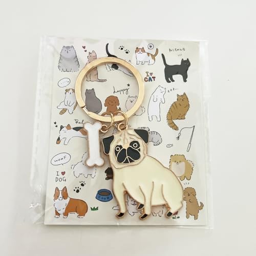POYAMUSE Enamel Dog Pet Keychain - A Heartwarming Memorial and Adorable Accessory keyring for Dog Lovers