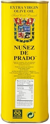 Nuñez de Prado Extra Virgin Olive Oil – USDA Organic, DOP Baena, First Cold Pressed, Family Estate Harvest, 33.8 fl oz (1 Liter)