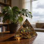 Natural Mineral Crystal Pyramid Energy Healing Meditation Aid Feng Shui Protection Home Decor Versatile Gift Option(2inch Pyramid Tiger Eye)