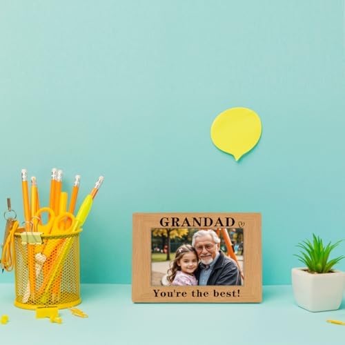 Grandad Gift, Grandad Photo Frame Gift, Birthday Gift for Grandad from Grandchildren, Photo Gifts Wooden Picture Frame, Grandad You're The Best Photo Frame, To Assemble 4 * 6 Inches Photo