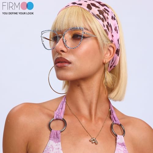 Firmoo Blue Light Blocking Glasses for Woman Cat Eye Glasses Metall Frame