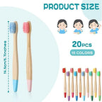 20 Pieces Kids Bamboo Soft Bristles Toothbrushes Toddler Toothbrush Manual Travel Toothbrushes for Kids Children Home School Travel Teeth Oral Dental Care, 5.7 Inch, Individually Wrapped