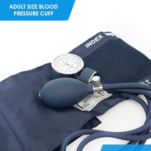 Primacare DS-9181-BL Professional Aneroid Sphygmomanometer and Sprague Rappaport Stethoscope, Manual Blood Pressure Kit with Cuff and Carrying Case, Blue