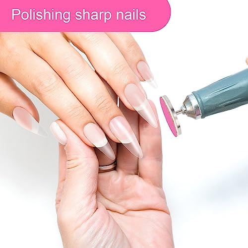 Rolybag 60Pcs Sanding Paper Discs with Metal Nail Drill Bit 25mm Pedicure Disc Replacement Sanding Discs Bits for Nail Drill Foot Files Electric Remover Dead Skin Callus (#80#150#240 Grit)