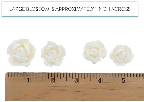 Global Sugar Art Edible Royal Icing White Rose Set, Two sizes, 24 Count for Cake and Cupcake Decorating by Chef Alan Tetreault