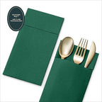200-Count Linen-Feel Dinner Napkins with Pocket For Flatware, Soft & Thick White Disposable Paper Napkins With Pocket For Silverware for Wedding, Parties And Events