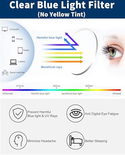 3 Pack Reading Glasses for Men, Blue Light Blocking Readers with Spring Hinge, Rectangular Metal Frame Anti-Glare