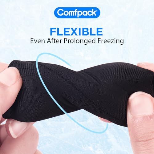 Comfpack 4PCS Finger Sleeves Gel Ice Pack for Pain Relief, Reusable Hot Cold Compression Finger Brace Ice Packs for Injuries, Trigger Finger, Arthritis, Knuckle Immobilization, Gout, Sprain
