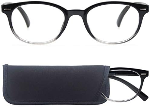 MODFANS Round Stylish Reading Glasses 3 Pair with Spring Hinge Fashion Glasses for Reading for Men and Women +2.50