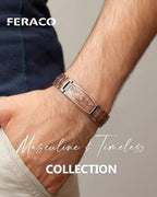 Feraco Copper Bracelet for Men-Magnetic Bracelets 99.99% Pure Copper Jewelry Gift with Adjustable Sizing Tool, Magnetic Field Therapy Jewelry with Eagle Pattern
